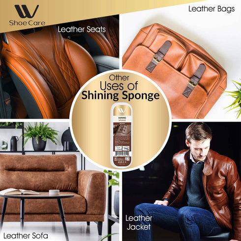 Shoe Shining Sponge Brown - 0.37 fl oz | WBM SHOE CARE